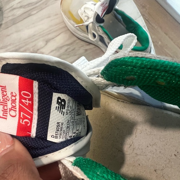 White and Blue Sneakers with Gum Sole - Picture 9 of 9